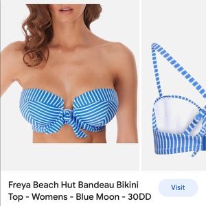 Freya Beach Hut Blue Moon bandeau bikini top US 34DD